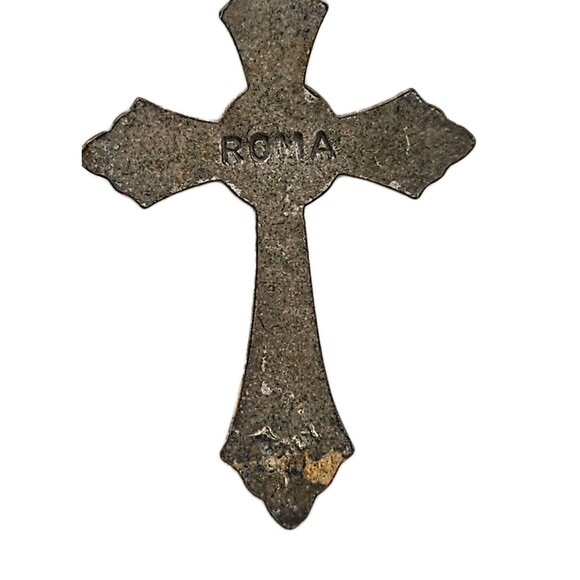 Vintage Light Blue Rosary Beads with Ornate Brass Crucifix & Mary Centerpiece - Picture 10 of 12